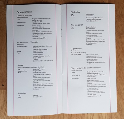Palast der Republik Konvolut Urkunde 2 Programme NVA Berlin Hauptstadt der DDR - Bild 4 von 9