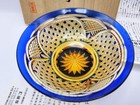 Kadowaki Glass Edo Kiriko Amber Lapis Lazuli Small Bowl