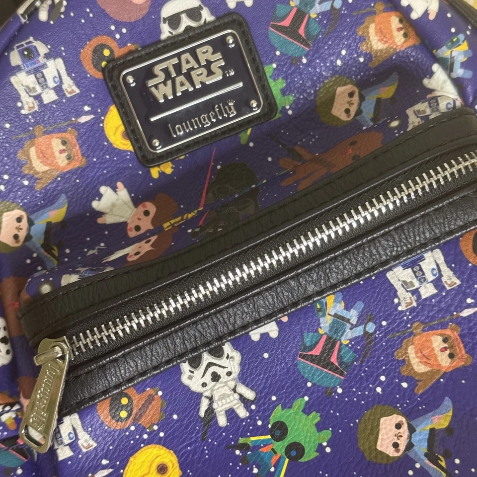 Mini Mochila Loungefly Chibi Star Wars Parques Disney Nueva Sin Etiquetas BV Foto 3 de 4