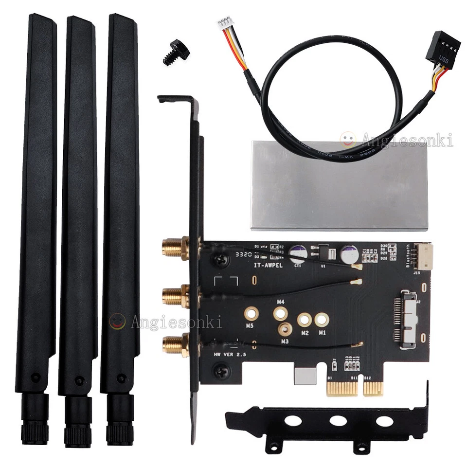 BCM94360CSAX 4331csax Apple WLAN Card to PCI-e 1x 16x Desktop PC Wifi Adapter - Image 3 of 4