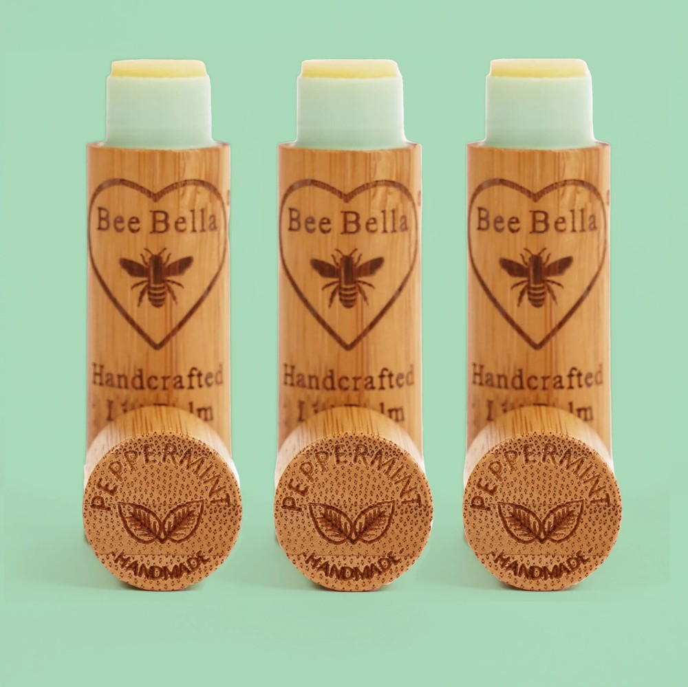 Lip Balm Bee Bella Handcrafted - Peppermint - .18oz 3 PACK!
