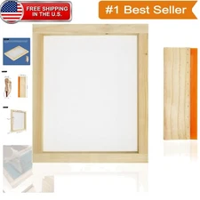 8x10 Wood Frame with 110 Mesh & 4x6 Squeegee - Screen Printing Essentials
