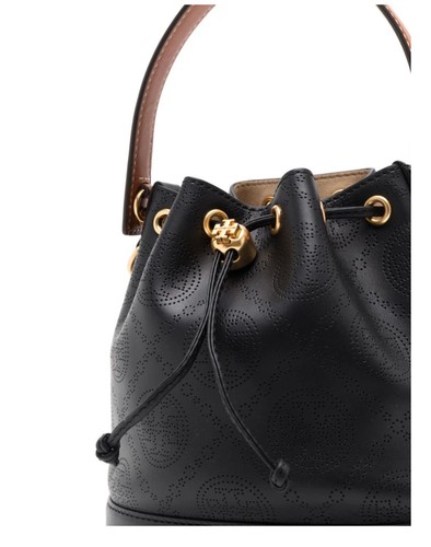 Tory Burch LARGE Bucket Crossbody Bag Perforated Leather BNWT Dust Bag 2 Strap - Picture 7 of 12