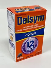 1 Pack (89 mL / 3 oz) Delsym 12 Hour Cough Relief Liquid GRAPE EXP 5/26