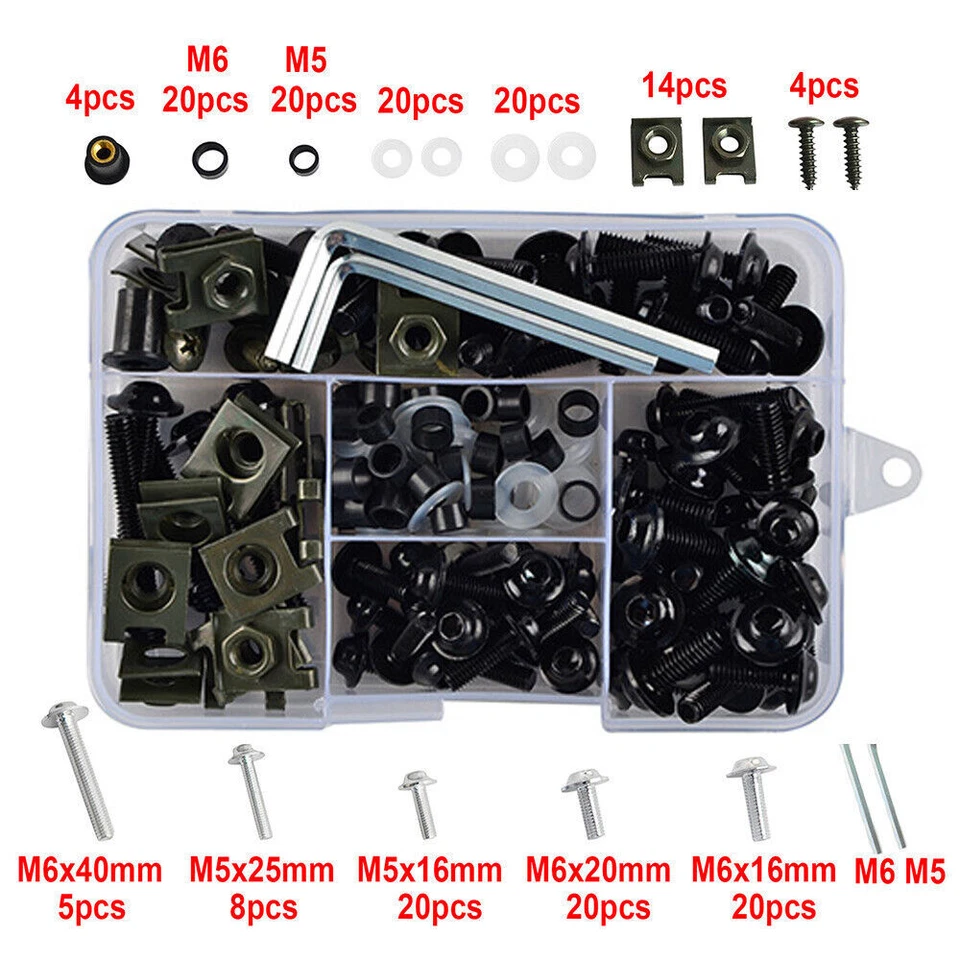 Kit Surtido Tornillos Aluminio Parabrisas Perno Carenado Moto 177XUniversal Foto 3 de 4