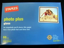Staples 4x6 Photo Plus Gloss Paper! Brand New! Fast Shipping!