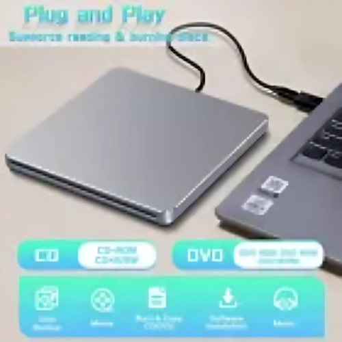 External DVD Drive USB C SuperDrive for Apple, Slot-in CD Drive for Mac, Port... - Afbeelding 5 van 9