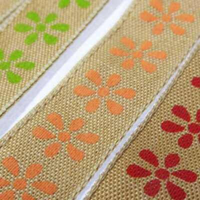Rustikaler Look Hessisches Jute Leinenband Vintage Bedruckt Genäht Linie 1 2 4 Meter 458D