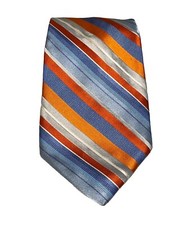 Michael Kors Multi Color Striped Men Repp Necktie 100% Silk Made In USA EUC