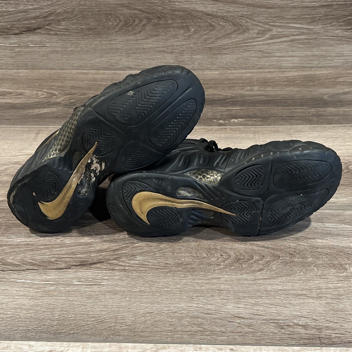 Nike Air Foamposite Pro Black Metallic Gold - Size 9.5 | eBay
