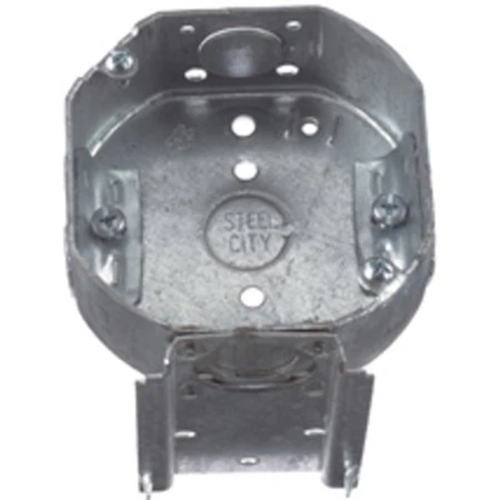 Steel City 15.8 Cu in Octagon Galvanized Steel Electrical Box W/Hanger Bar Silve