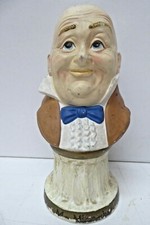ANTIQUE BISQUE POTTERY MR MICAWBER HEAD BUST MONEY BOX LEGO
