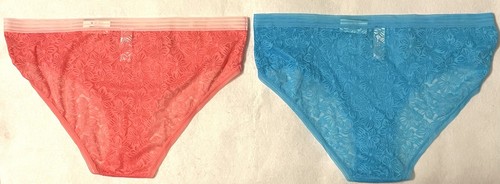 2 No Boundaries, 1 Blue & 1 Pink Lace Cheeky Briefs XXXL/3XG (21) - Picture 2 of 4