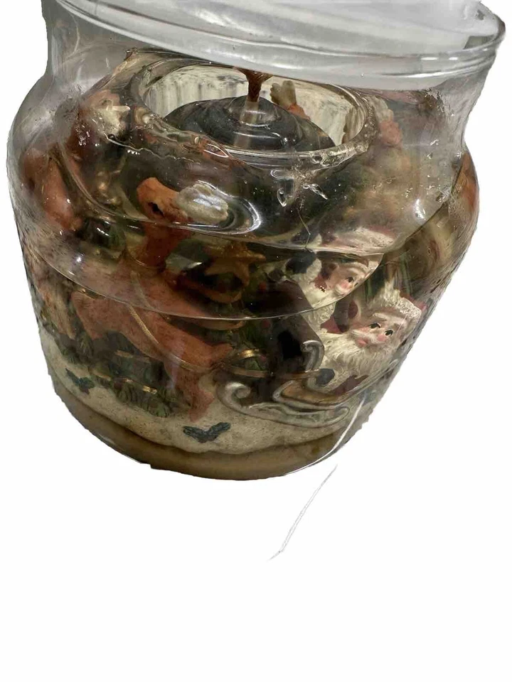 VTG Langley Candle Company Gel Jar Candle Christmas Santa Table Top Decor Read - Image 2 of 4