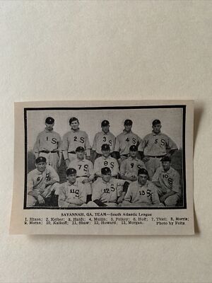 Savannah Indians Georgia Charlie Moran Walter Morris 1908 Baseball Team Picture
