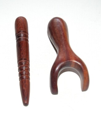 Traditionelle Thai Holz Massage Werkzeuge für Fuß Hand Körper Reflexzonenmassage (2er Set)