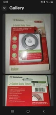 Westinghouse 2 Outlet Daily Timer Indoor Polarized Outlet Mechanical Timer NIP