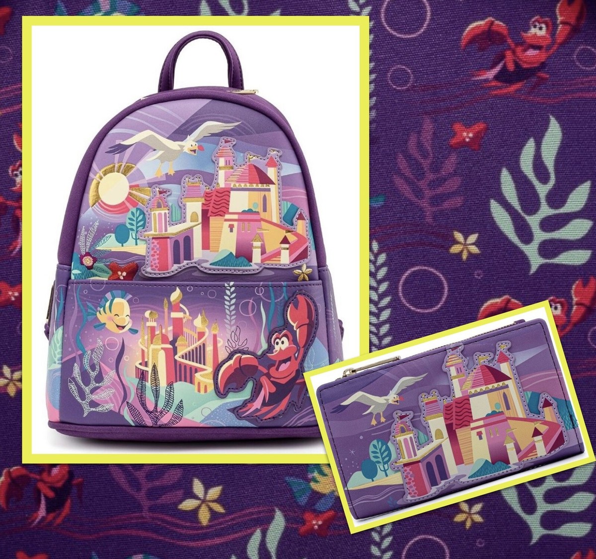 LOUNGEFLY DISNEY LITTLE MERMAID ARIEL CASTLE SERIES MINI 