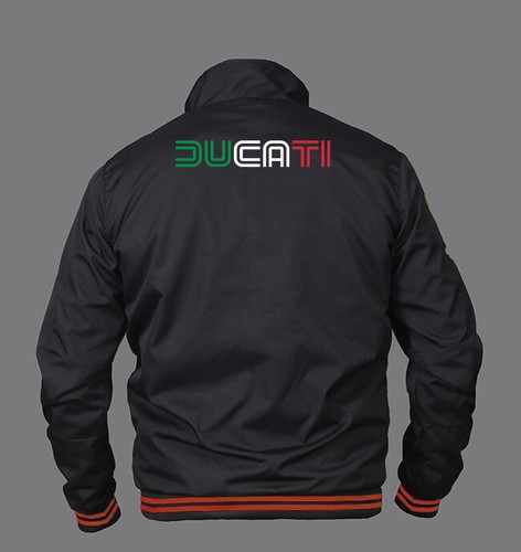 Giacca Bomber Nuovo Da Uomo Ducati Motors con Loghi Ricamati Alta Qualità - Foto 2 di 3