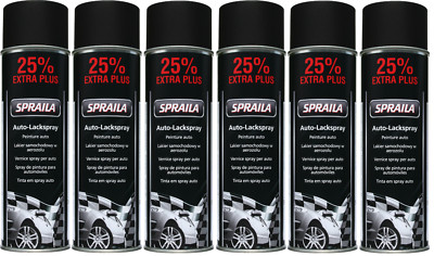 Schwarz Matt Lackspray  6 x 500ml Sprühlack Spraila Spraydose Autolack 300921