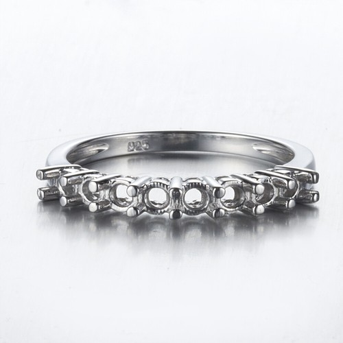 Fine Jewelry Semi Mount Gift Ring Setting 2.7-3.25mm Round Solid 10k White Gold - Picture 2 of 7