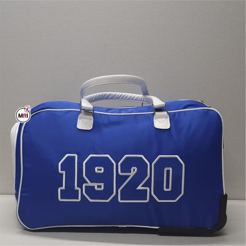 ZETA PHI BETA TROLLEY BAGS, ZETA SORORITY ROLLER BAG, BLUE & WHITE TROLLEY BAG