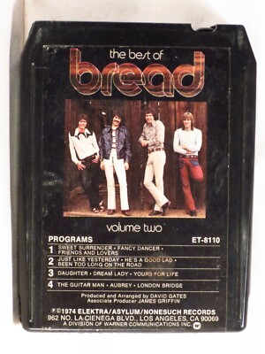 BREAD - The Best Of Bread Vol. Two 1974 US compilation 8-TR tape VG+/EX