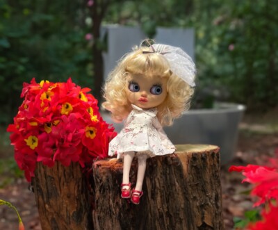   Blonde Blythe doll personalized OOAK Custom faceplate, backplate, eyes + more