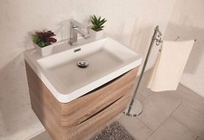 MOBILE BAGNO sospeso moderno 60 cm lavabo e specchio mensola ORTENSIA