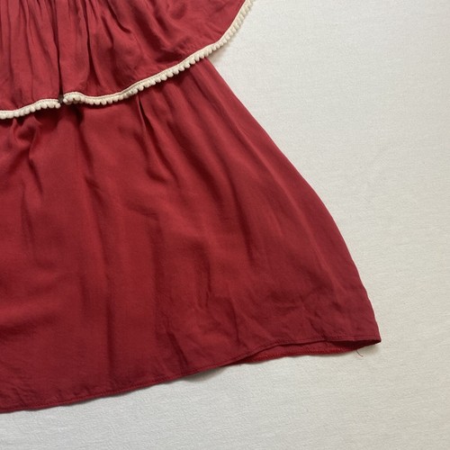 Aritzia Talula Women's Size M Top Red Ruffle Off Shoulder Blouse White Trim - Picture 5 of 16