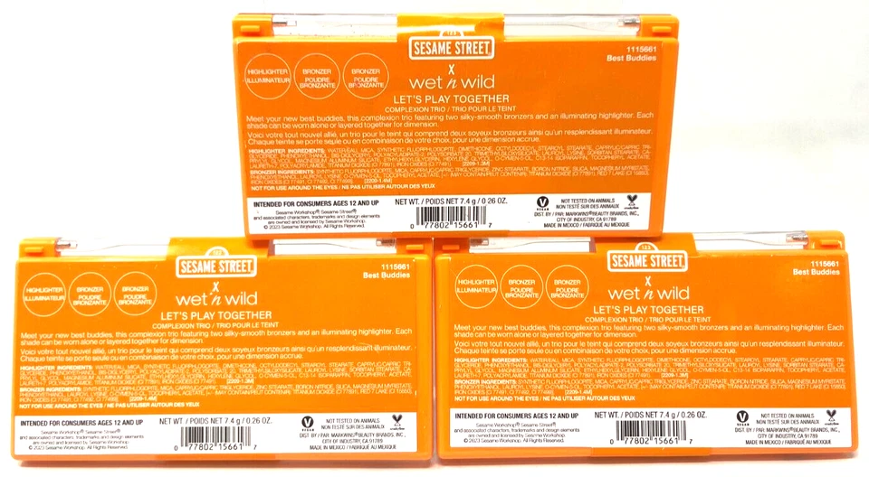 (3) Wet N Wild x Sesame Street Complexion Trio Sealed 1115661 - Best Buddies - Image 3 of 3