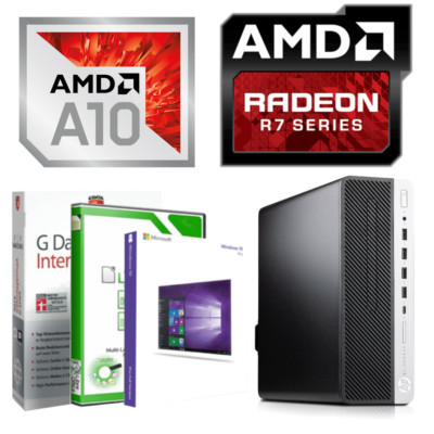 HP Mini PC AMD A10-9700 4x 3.80GHz 8GB DDR4 512GB SSD Radeon R7 Windows 10 Pro