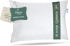 ComfyDown Toddler Pillow - 800 - Fill Power Goose Down - 300-TC Cotton Cover