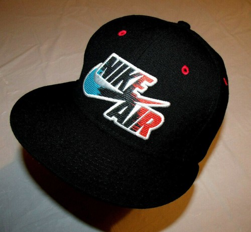 Nike Air Black Wool Hat Red \u0026 Blue Trim 