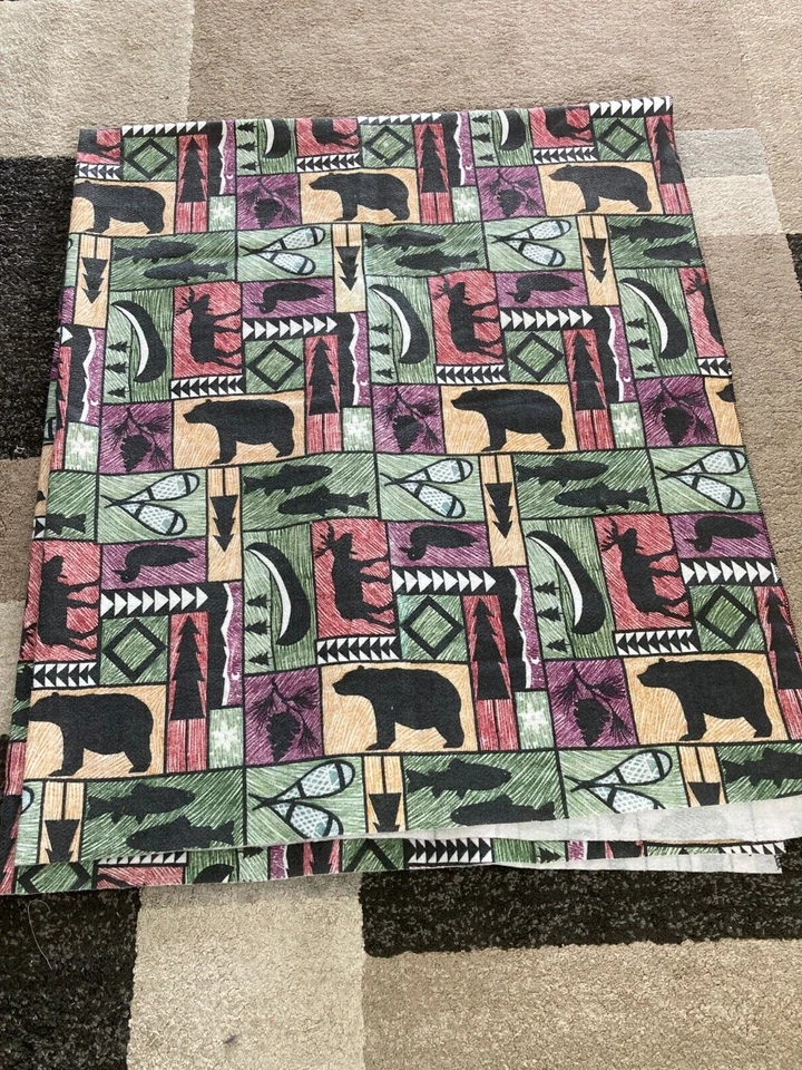 VTG Lodge Patchwork blanket MAINSTAYS Home 84 x 100 Made in USA Excellent. BB-6 - Image 3 of 4