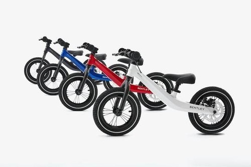 BENTLEY Laufrad mit Bremse rot Ledersattel Luftreifen Balance Bike dragon red - Bild 5 von 5