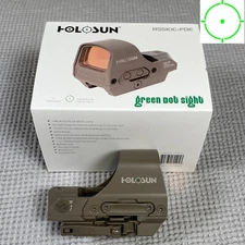 Holosun HS510C-GR FDE 65 MOA Circle 2 MOA Red Dot Open Reflex Sight - Green RTCL