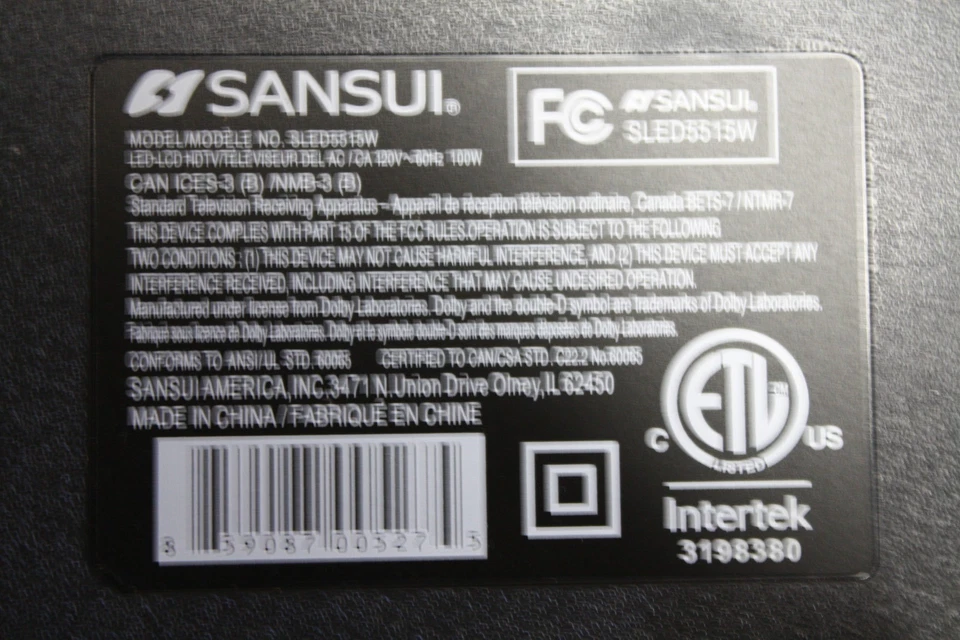 Sansui SLED5515W Complete LED TV Board Set Repair Parts Kit NEW - Imagem 4 de 4