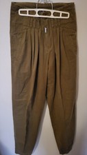 Boho Womens 30 32 belt Loops Vtg Pants Y2K Brown High waist button zip 3 Pocket