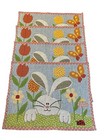 Set Of 4 Easter Bunny Tapestry Placemats Rabbit Tulip Butterfly Spring 13”x16”