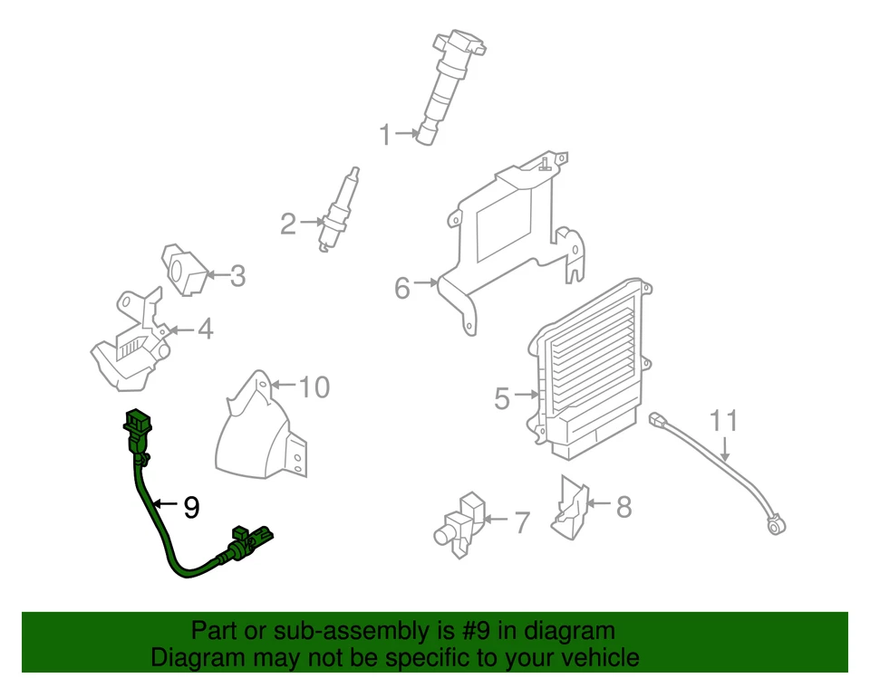 Genuine Hyundai 2006-2016 Santa Fe Sport Crankshaft Position Sensor 39180-25300 - Image 2 of 2