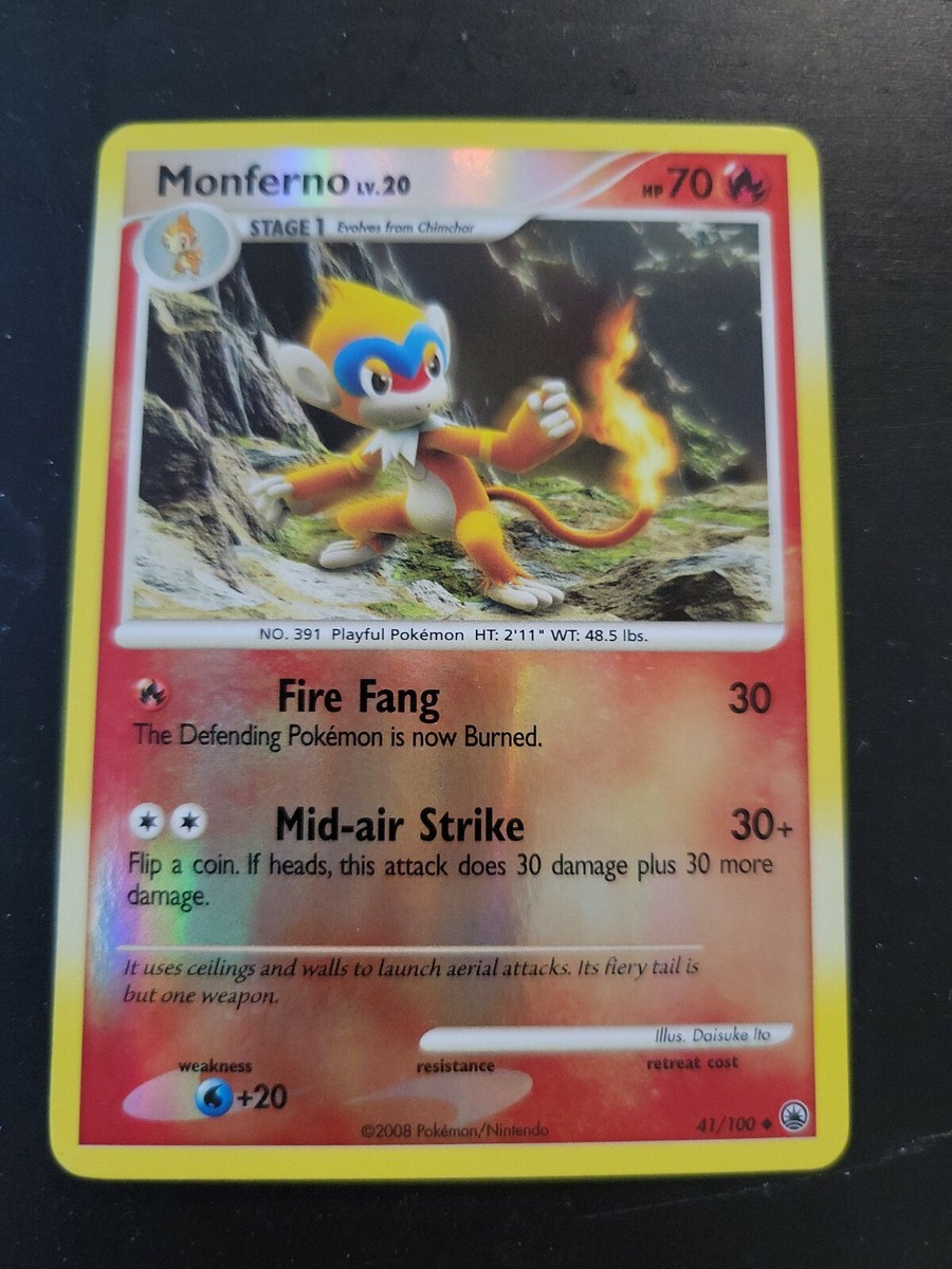 旧遊戯王、ポケモンカード、MTG Pokemon TCG Card 2008 Majestic Dawn - Monferno 41/100 Reverse Holo