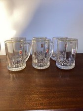 set of 6 ind coope half pint glasses with gold rim