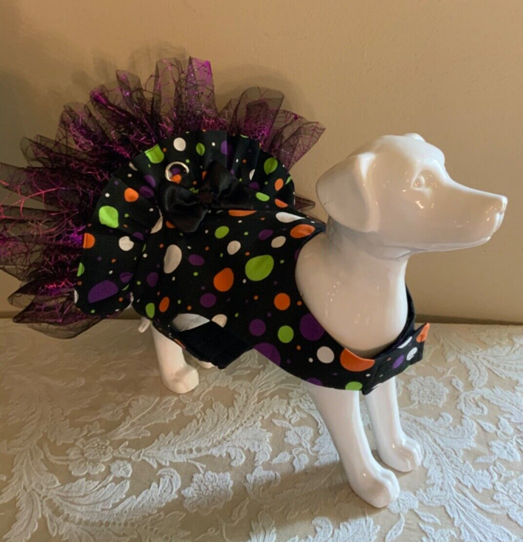 NWT sz M Lit Pet Boutique Halloween polka dot dog party tutu dress costume  w/bow