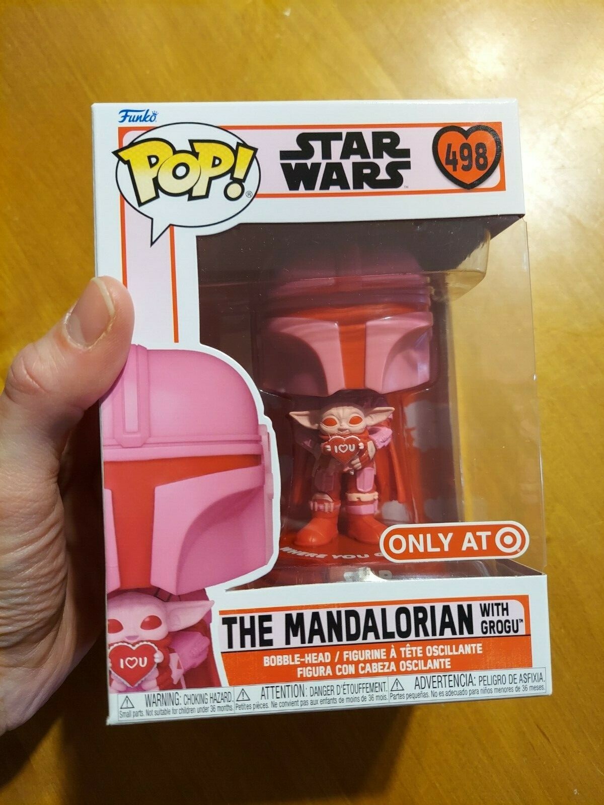 Funko Pop Star Wars Mandarlorian Grogu # 498 Target Valentine'S Damaged Read