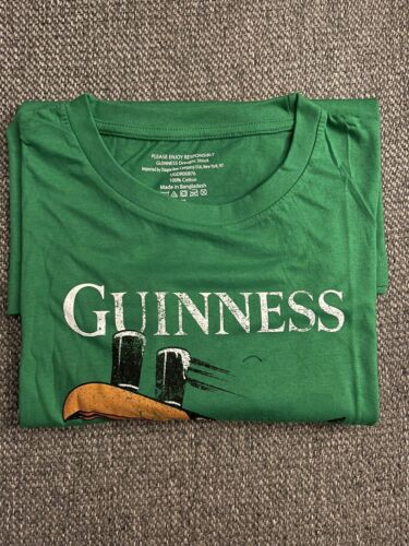Guinness T-Shirt Large Beer Graphic Tee Toucan Birds Green Irish - Picture 2 of 3