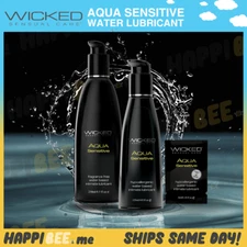 Wicked Aqua SENSITIVE Water Lubricant🍯H2O Naturals Jelly Glide Sex Lube Gel