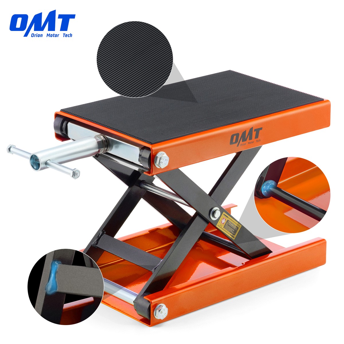 OMT Heavy Duty Motorcycle Lift Jack with 1100lb Capacity T-Handle