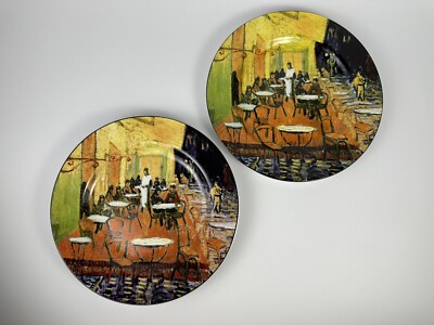 American Atelier Van Gogh #5150 The Cafe Terrace Collection 8 Inch Plates