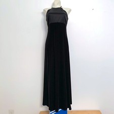Laundry By Shelli Segal Womens Black Halter Evening Maxi Dress Size 4 Lined